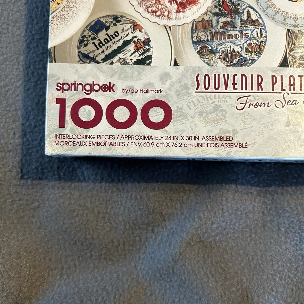 Springbok jigsaw puzzle Souvenir Plates From Sea to Sea 1000 Pieces States USA